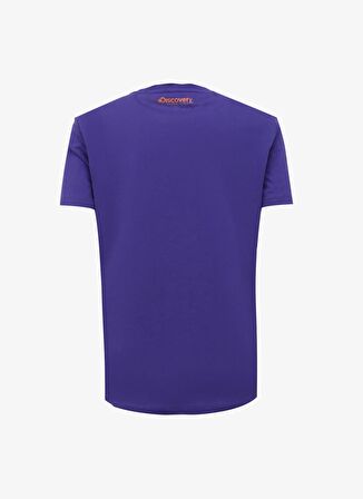 Mor Erkek Bisiklet Yaka Relaxed Baskılı T-Shirt D4SM-TST3263