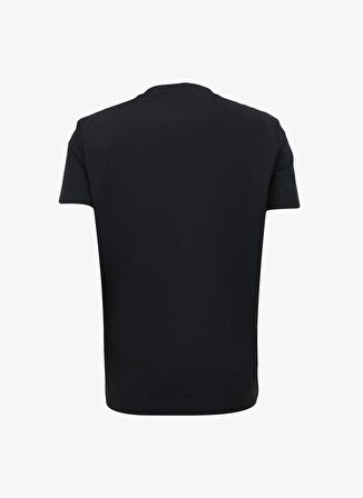 Lacivert Erkek Bisiklet Yaka Relaxed Baskılı T-Shirt D4SM-TST3266