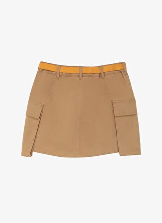 Deve Tüyü Kadın Bağlamalı Bel Standart Fit Şort D4SL-SHT3013