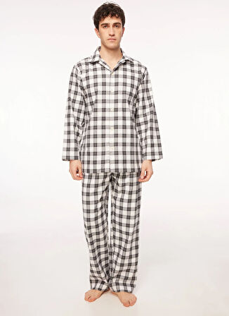 The Don Siyah - Beyaz Erkek Pijama Takımı TDNPJM001090