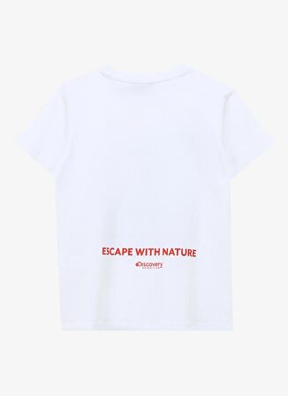 Baskılı Beyaz Kız Çocuk T-Shirt D4SG-TST3105