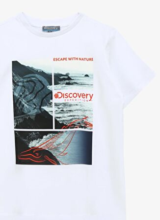 Baskılı Beyaz Kız Çocuk T-Shirt D4SG-TST3105