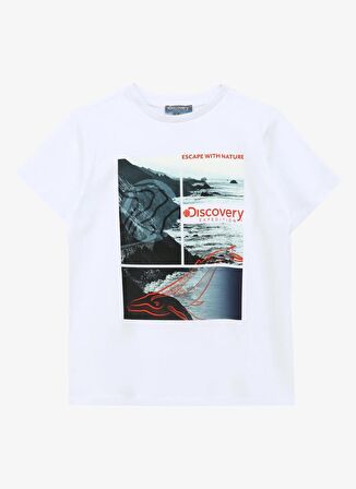 Baskılı Beyaz Kız Çocuk T-Shirt D4SG-TST3105