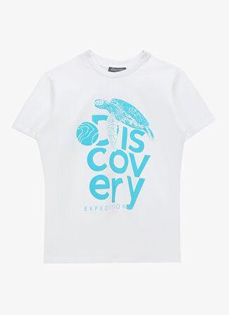 Discovery Expedition Baskılı Kırık Beyaz Unisex T-Shirt D4SU-TST 3305