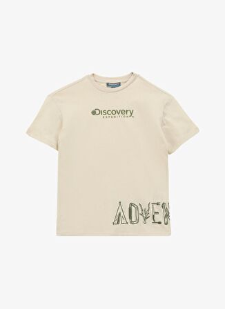 Discovery Expedition Baskılı Bej Erkek T-Shirt D4SB-TST3035
