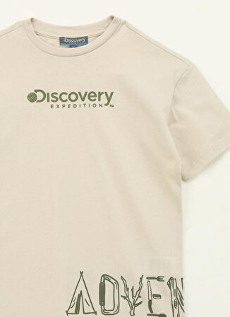 Discovery Expedition Baskılı Bej Erkek T-Shirt D4SB-TST3035