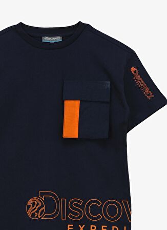 Discovery Expedition Baskılı Lacivert Erkek T-Shirt D4SB-TST3044