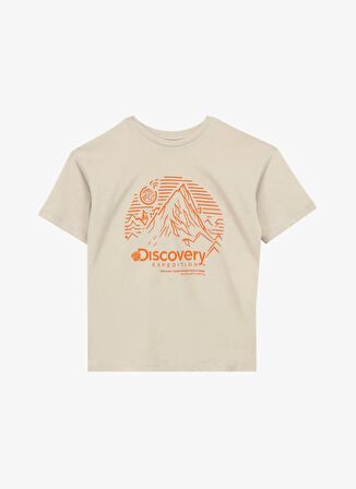 Baskılı Bej Erkek T-Shirt D4SB-TST3043