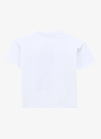 Baskılı Beyaz Kız Çocuk T-Shirt D4SG-TST3100