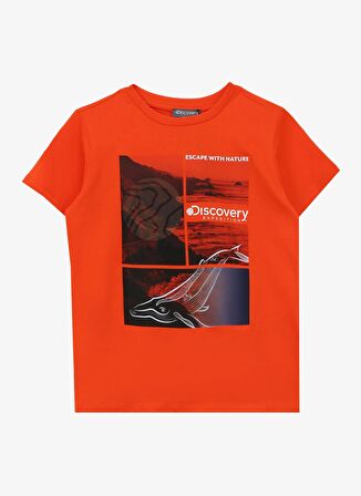 Baskılı Turuncu Kız Çocuk T-Shirt D4SG-TST3105