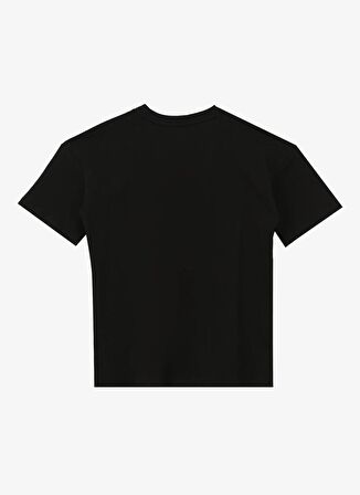 Siyah Erkek Çocuk Bisiklet Yaka Oversize Baskılı T-Shirt D4SB-TST3053