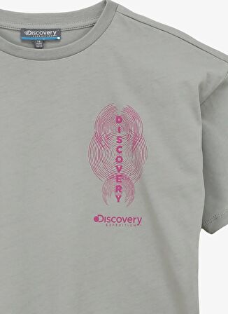 Baskılı Gri Kız Çocuk T-Shirt D4SG-TST3106