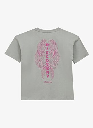 Baskılı Gri Kız Çocuk T-Shirt D4SG-TST3106
