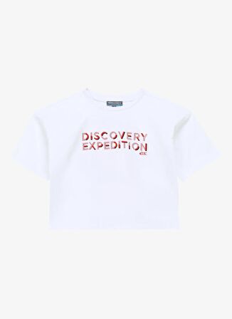 Baskılı Beyaz Kız Çocuk T-Shirt D4SG-TST3103