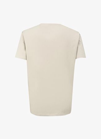 Bej Erkek Bisiklet Yaka Basic Baskılı T-Shirt D4SM-TST3310