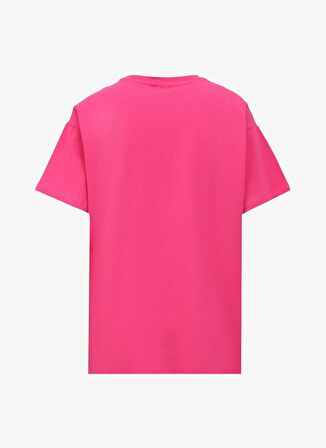 Barbie Pembe Kadın Bisiklet Yaka Loose Fit Baskılı T-Shirt BRB4SL-TST6088