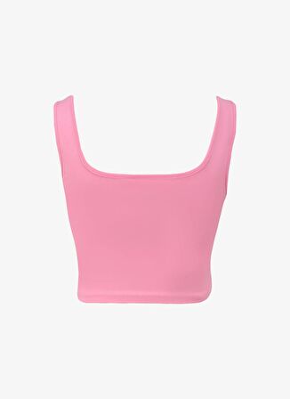 Barbie Pembe Kadın Kare Yaka Crop Baskılı Bluz BRB4SL-BLZ6065