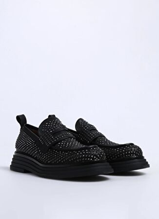 Laura Bellariva Siyah Kadın Deri Loafer P9061R-16