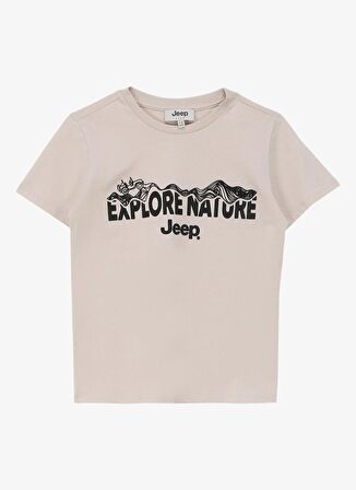 Jeep Taş Erkek Çocuk Bisiklet Yaka Relaxed Baskılı T-Shirt C4SB-TST4001