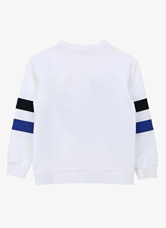 Jeep Ekru Erkek Çocuk Bisiklet Yaka Relaxed Baskılı Sweatshirt C4SB-SWT4012