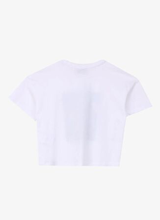 Jeep Ekru Kız Çocuk Bisiklet Yaka Crop Top Baskılı T-Shirt C4SG-TST4014