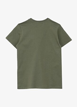 Jeep Haki Erkek Çocuk Bisiklet Yaka Relaxed Baskılı T-Shirt J4SB-TSH12