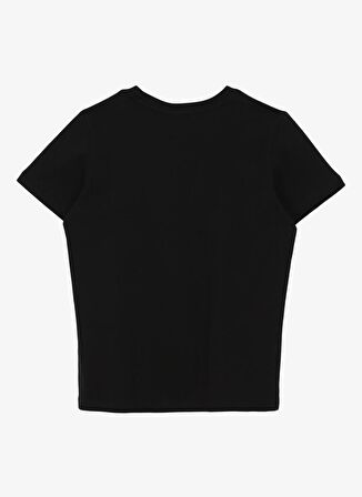 Jeep Siyah Kız Çocuk Bisiklet Yaka Relaxed Baskılı T-Shirt C4SG-TST7030