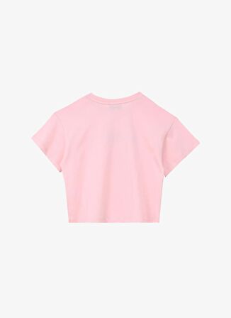 Jeep Pembe Kız Çocuk Bisiklet Yaka Crop Top Baskılı T-Shirt C4SG-TST7029