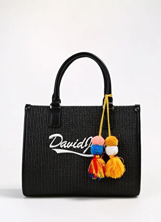 David Jones Siyah Kadın Hasır 23x30x13 cm Omuz Çantası CM6674