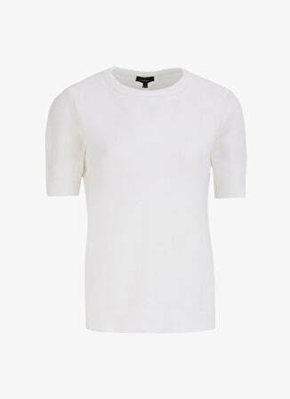 Ekru Kadın Bisiklet Yaka Basic Fit Kazak F4WL-KZK0672