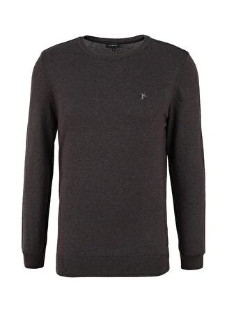 Antrasit Melanj Erkek Bisiklet Yaka Basic Kazak F4WM-KZK 2844