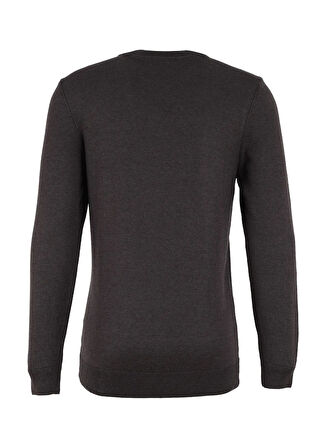 Antrasit Melanj Erkek Bisiklet Yaka Basic Kazak F4WM-KZK 2844