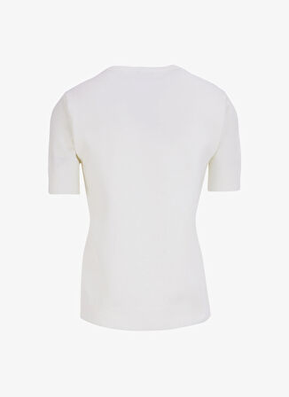 Ekru Kadın Bisiklet Yaka Basic Fit Kazak F4WL-KZK0672