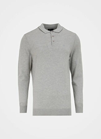 Gri Melanj Erkek Polo Yaka Basic Kazak F4WM-KZK 2843