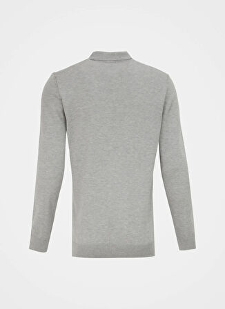Gri Melanj Erkek Polo Yaka Basic Kazak F4WM-KZK 2843