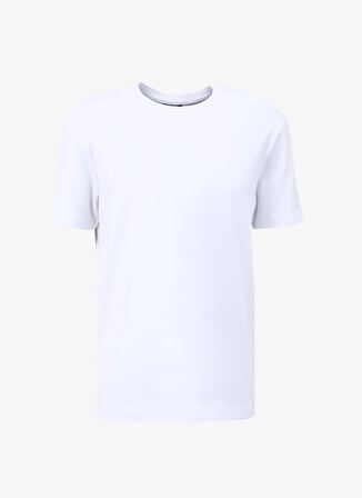 Fabrika Beyaz Erkek Bisiklet Yaka Relaxed T-Shirt F4SM-TST 2847