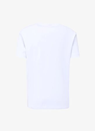 Fabrika Beyaz Erkek Bisiklet Yaka Relaxed T-Shirt F4SM-TST 2847