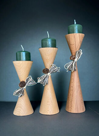 Mumluk 8x25 cm KUM SAATİ ŞAMDANLIK SET