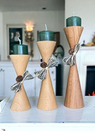 Mumluk 8x25 cm KUM SAATİ ŞAMDANLIK SET