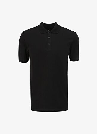 People By Fabrika Düz Siyah Erkek Polo T-Shirt PBF4SM-TST5000