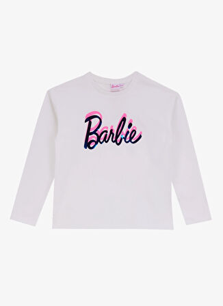 Barbie Baskılı Ekru Kadın T-Shirt BRB4WG-TST6142