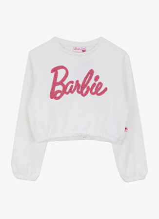 Barbie Baskılı Kız Çocuk Ekru Sweatshırt BRB4WG-SWT6084