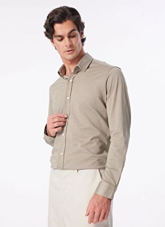 Fabrika Comfort Regular Fit Gömlek Yaka Düz Açık Haki Erkek Gömlek FC4SM-GML 0929