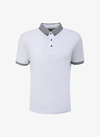 Düz Beyaz Erkek Polo T-Shirt SPBF4SM-TST5082