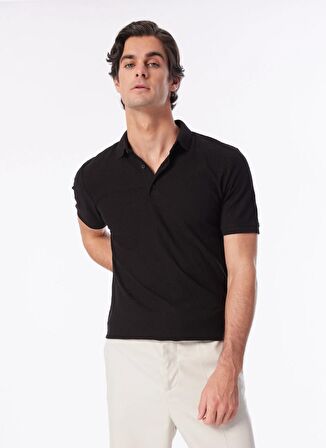 People By Fabrika Jakarlı Siyah Erkek Polo T-Shirt SPBF4SM-TST 5086