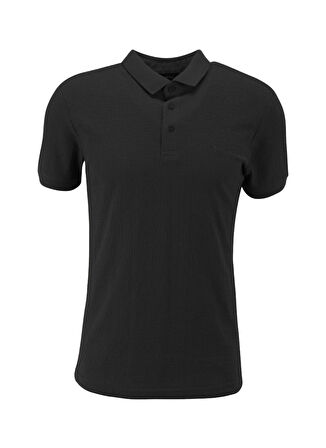 Fabrika Jakarlı Siyah Erkek Polo T-Shirt F4SM-TST 0939