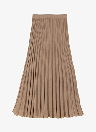 Fabrika Normal Bel Deve Tüyü Kadın Simli Midi Etek F4WL-ETK0460