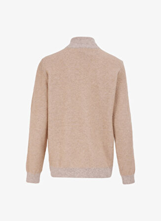 Fabrika Bato Yaka Basic Düz Bej Erkek Kazak F4WM-KZK 2820