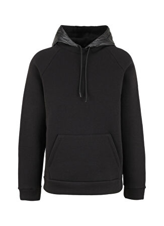 Fabrika Kapüşon Yaka Düz Siyah Erkek Sweatshırt F4WM-SWT 2234