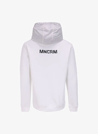 Kırık Beyaz Erkek Kapüşonlu Basic Sweatshirt F4WM-SWT 2243